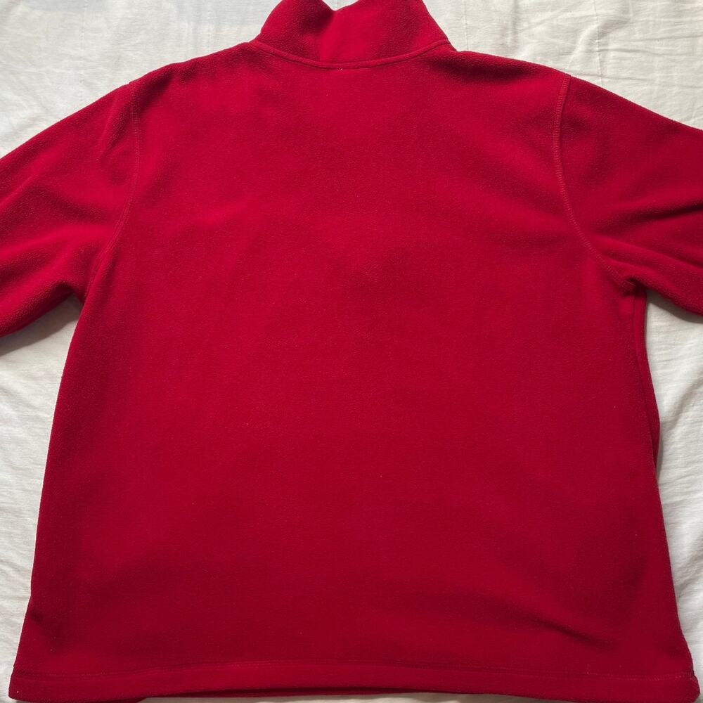 Vintage Disney Mickey Mouse Red Fleece Embroidered Quarter Zip Sz XL Pullover - Picture 2 of 6